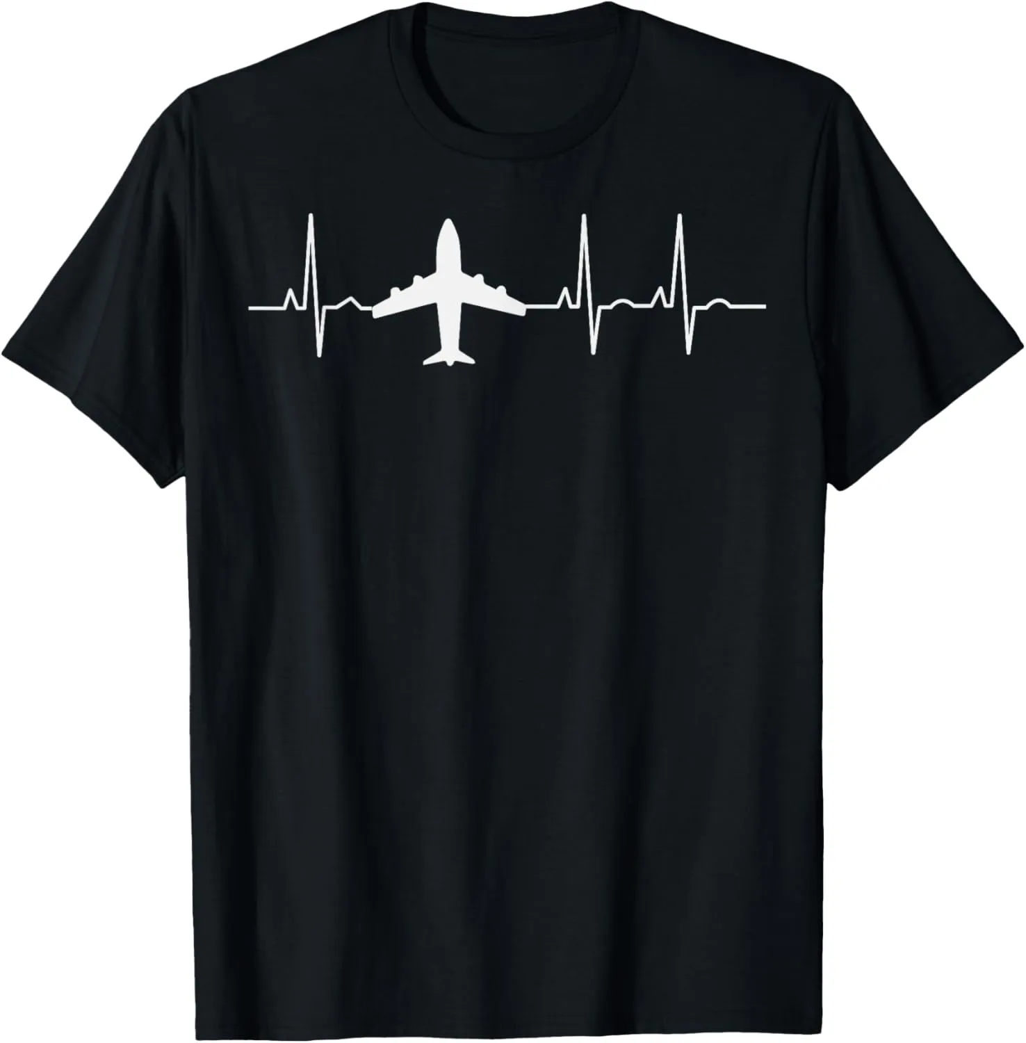 Airplane Heartbeat Pilot Flying Cool Aviator Aviation T-Shirt