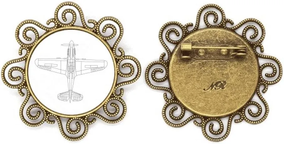 Airplane Weapon Structure Flower Brooch Pins Jewelry Gift for Girls