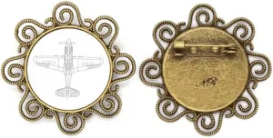 Airplane Weapon Structure Flower Brooch Pins Jewelry Gift for Girls
