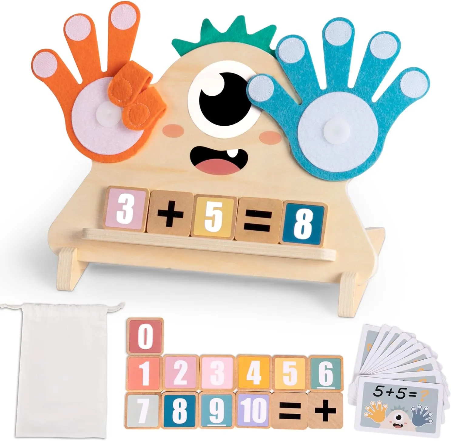 aiwo Montessori Preschool Learning Toys for Toddlers 3-5, Educational Math Manipulatives Counting Toy for 3 4 5 Year Old, Kindergarten Homeschool Supplies Math Toys Number Blocks Gifts for Boys Girls