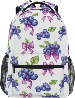 ALAZA Blueberries Ribbon Bow Kids School Backpack for Boys Girls Teens Bookbag Travel Daypack Bag 16 inch