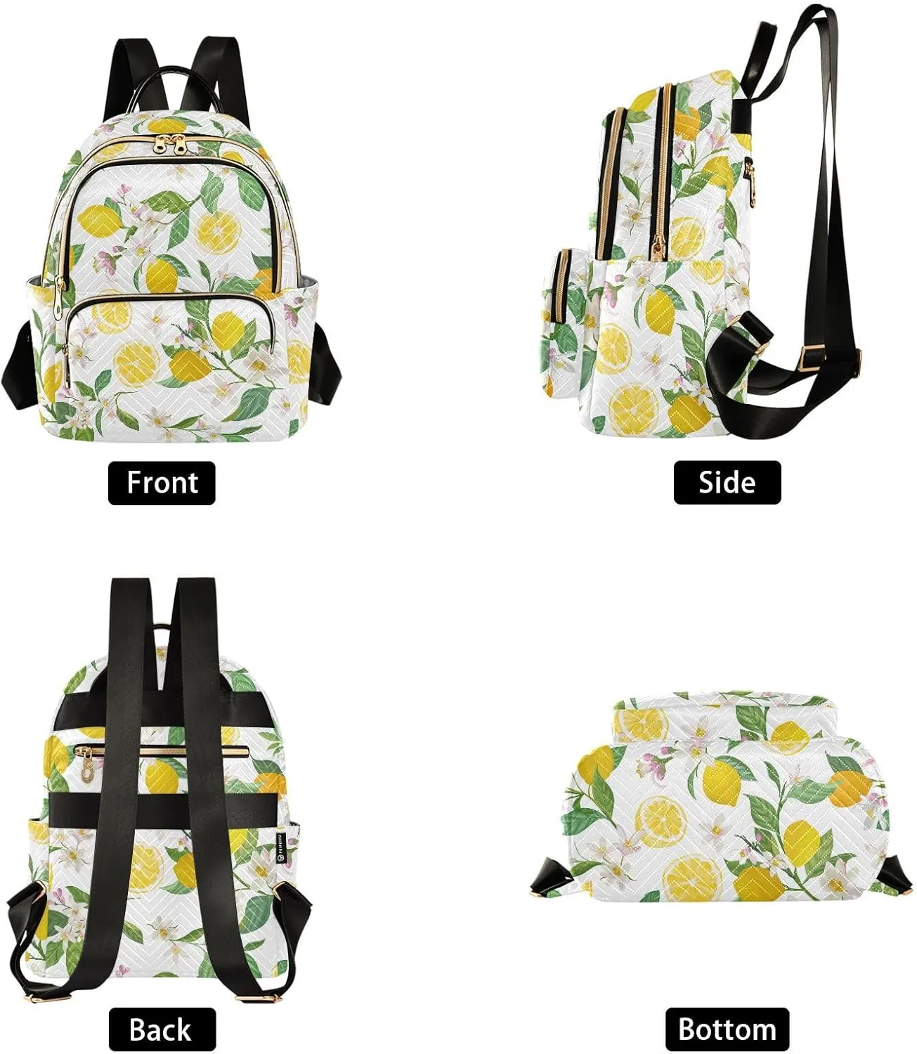 ALAZA Lemon Tropic Fruits Leaves Flowers Women Backpack Purse Shoulder Bag