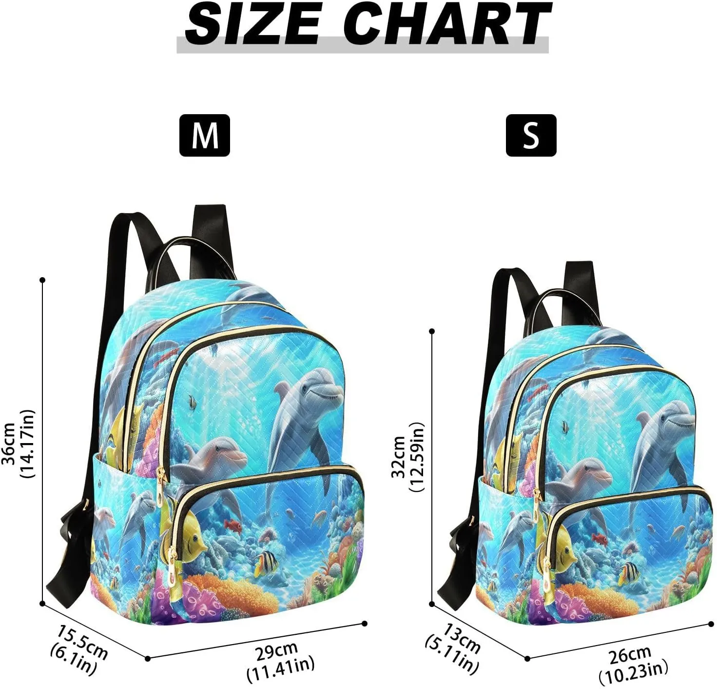 ALAZA Underwater Sea Turtle Fish Coral Mini Backpack Purse for Women Travel Bag Lightweight Shoulder Bag Fashion Daypack