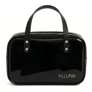 Allure Transparent Black Travel Toiletry Bag with White Handles (AHBB_05)