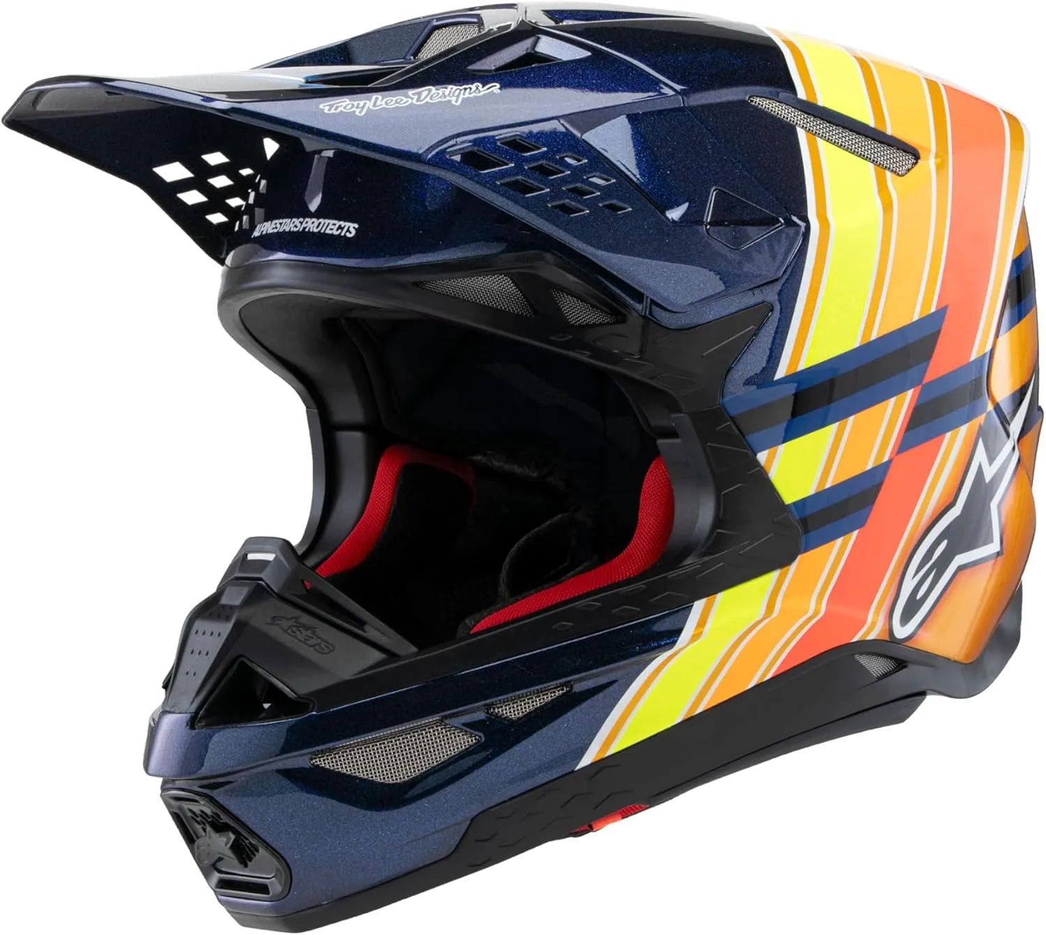 Alpinestars - S-M10 Tld Edition 25 Helmet Drk Blu/Org/Ylw Fluo/Red Xl (8300225-7156-XL)