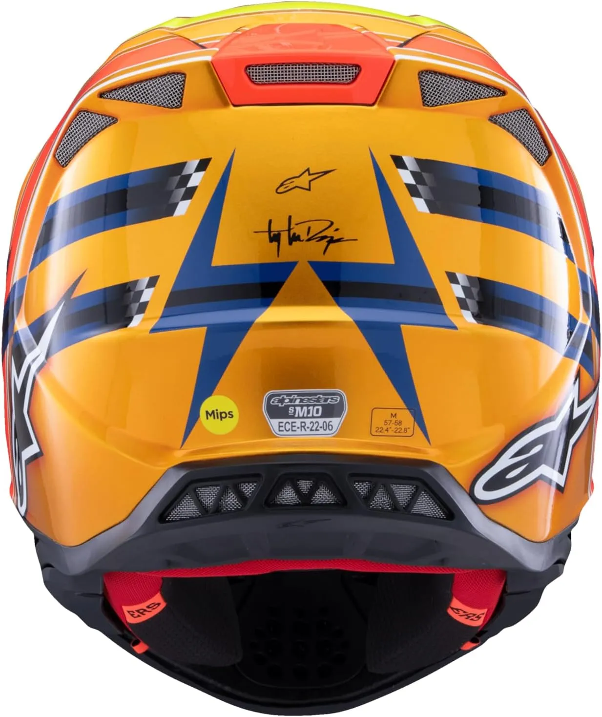 Alpinestars - S-M10 Tld Edition 25 Helmet Drk Blu/Org/Ylw Fluo/Red Xl (8300225-7156-XL)