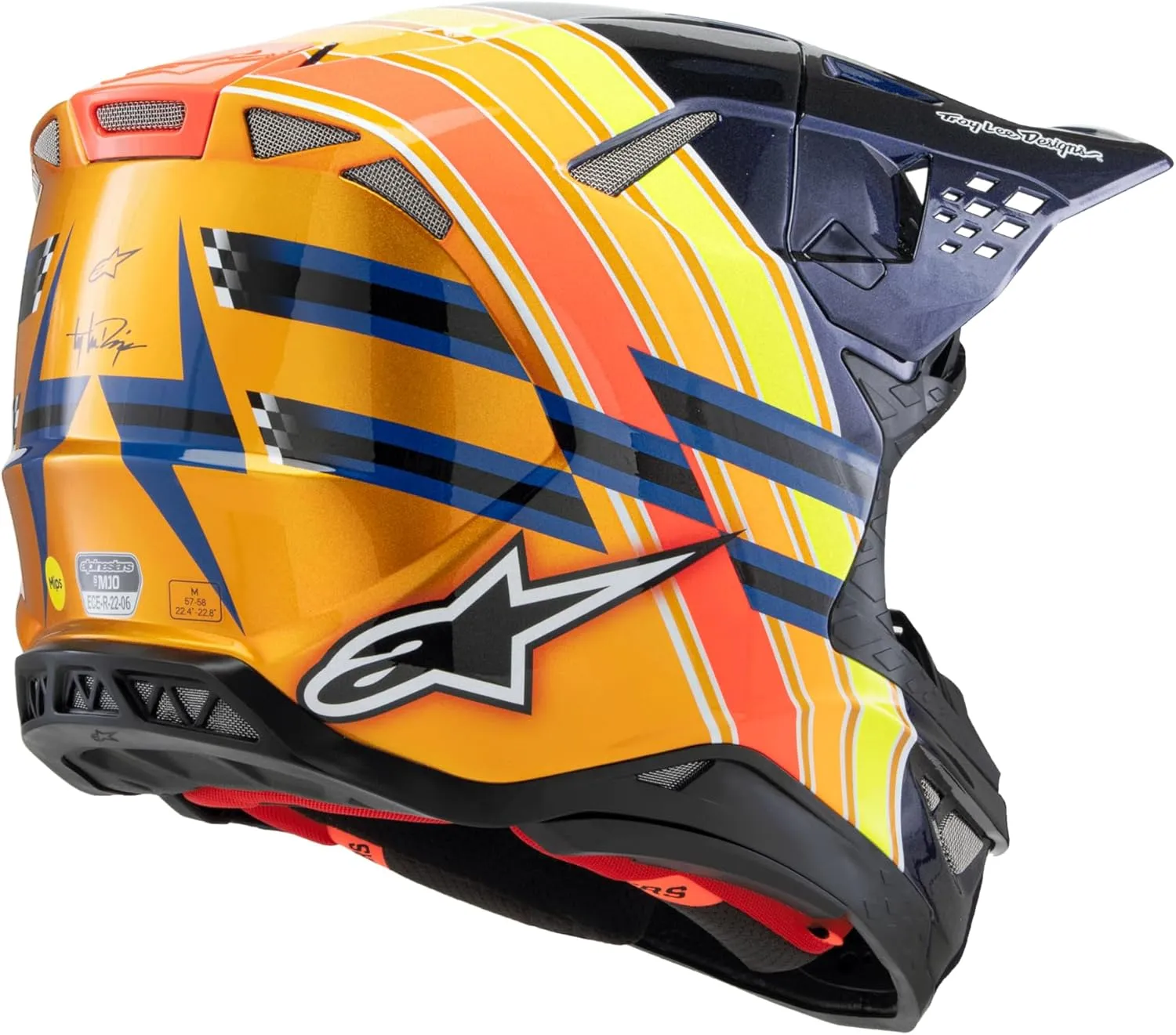 Alpinestars - S-M10 Tld Edition 25 Helmet Drk Blu/Org/Ylw Fluo/Red Xl (8300225-7156-XL)