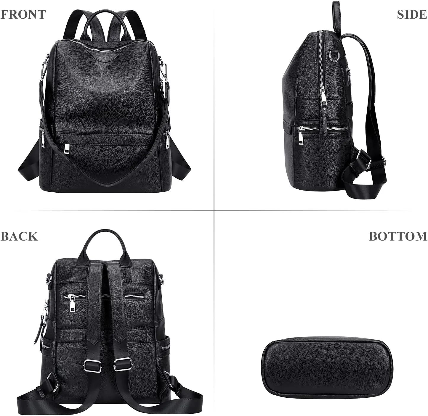 ALTOSY Leather Backpack for Women Elegant Genuine Backpack Purse Ladies Leather Shoulderbag