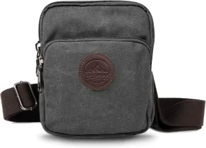Ama Dablam 16oz Canvas Cotton Crossbody Bag w/Many Pockets | Durable Zippers | Adjustable Straps | For Travel, Gym & Daily