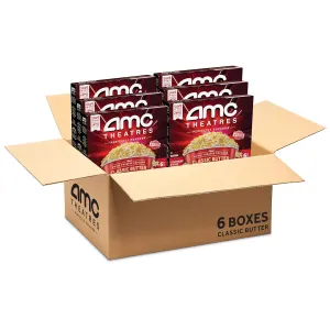 AMC Theatres Microwave Popcorn, Classic Butter, 2.75 oz (6 Boxes, 36 Count)