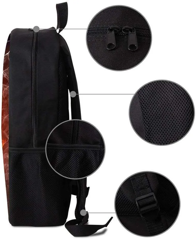 American Football Sports Backpack 17 in Black Boy Backpack,Cool Design Casual Daypack School Bookbags for Man/Kid/Girl/Woman