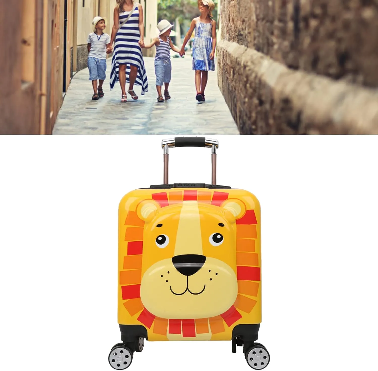 AMONIDA Toddler Suitcase, Unisex 18in Kids Luggage for Outdoor (18in)