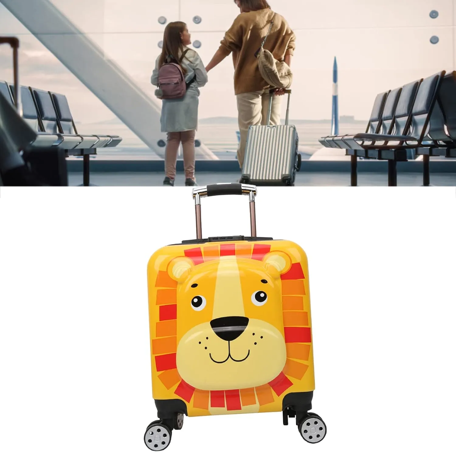AMONIDA Toddler Suitcase, Unisex 18in Kids Luggage for Outdoor (18in)