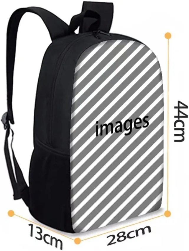 AmzPrint Fashion Vintage Butterfly Book Bags For Kids Girls Casual Black Shoulder 17 Inch Laptop Womens Backpack
