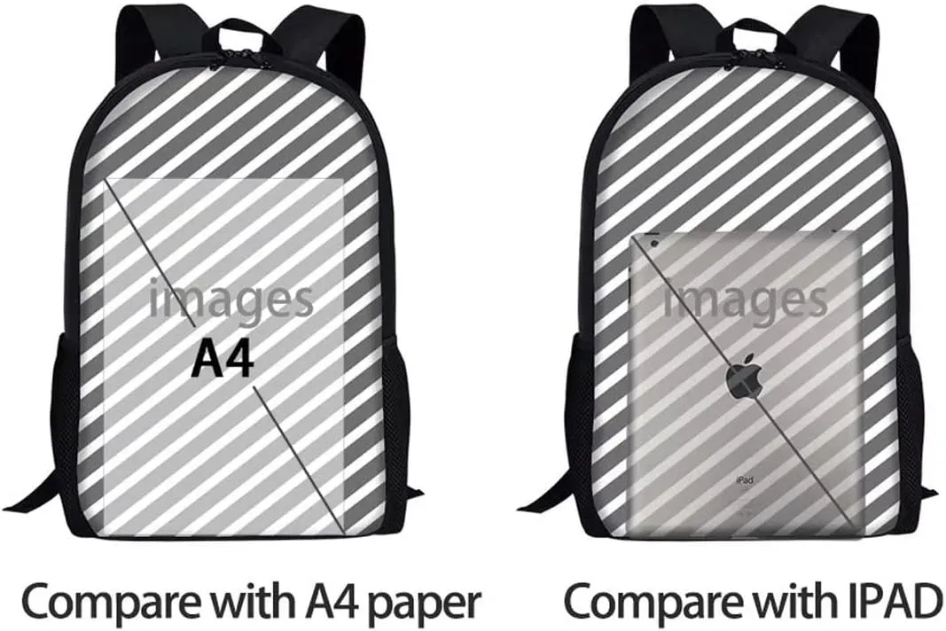 AmzPrint Fashion Vintage Butterfly Book Bags For Kids Girls Casual Black Shoulder 17 Inch Laptop Womens Backpack