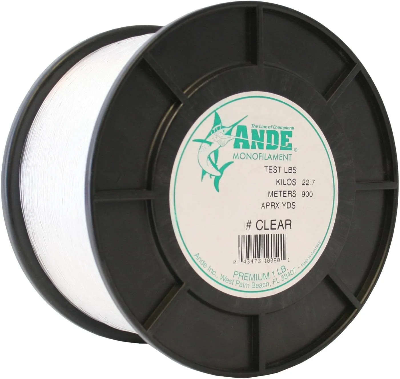 Ande A1-25C Premium Monofilament, 1-Pound Spool, 25-Pound Test, Clear Finish