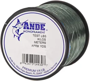 Ande A14-12G Premium Monofilament Fishing Line, 1/4-Pound Spool, 12-Pound Test, Green Finish
