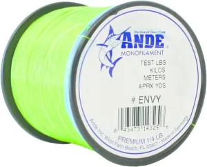 Ande A14-50GE Premium Monofilament, 1/4-Pound Spool, 50-Pound Test, Bright Green Finish