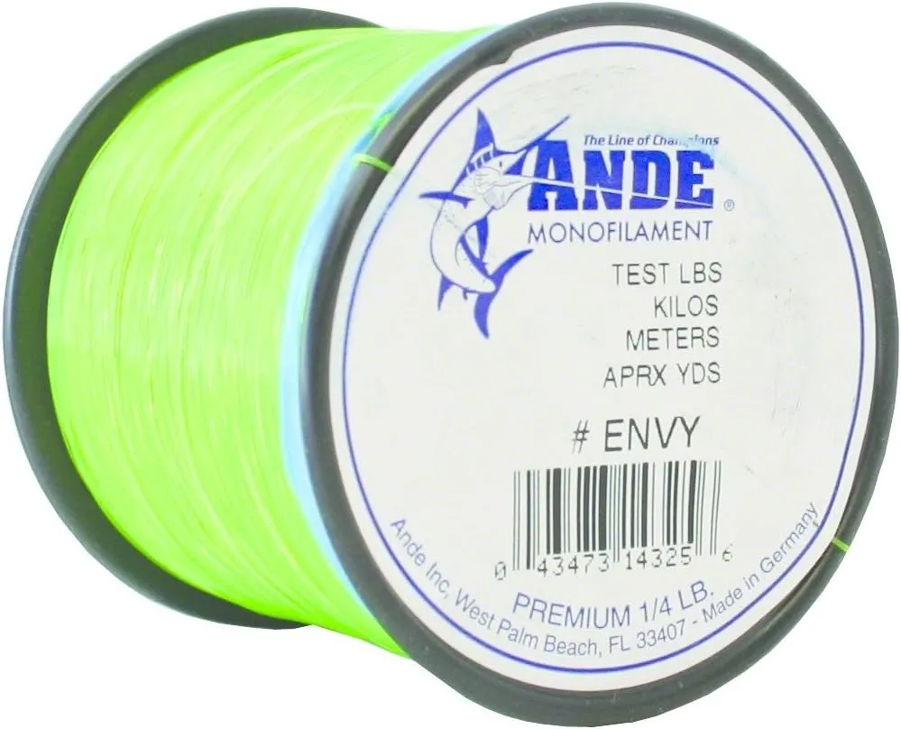 Ande A14-50GE Premium Monofilament, 1/4-Pound Spool, 50-Pound Test, Bright Green Finish