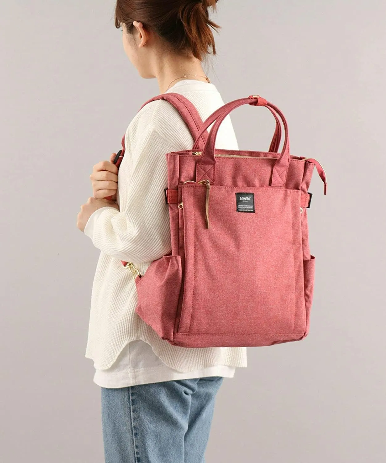 Anero POST ATC1225Z 2-Way Backpack, A4, Multi-Storage, Mint Green