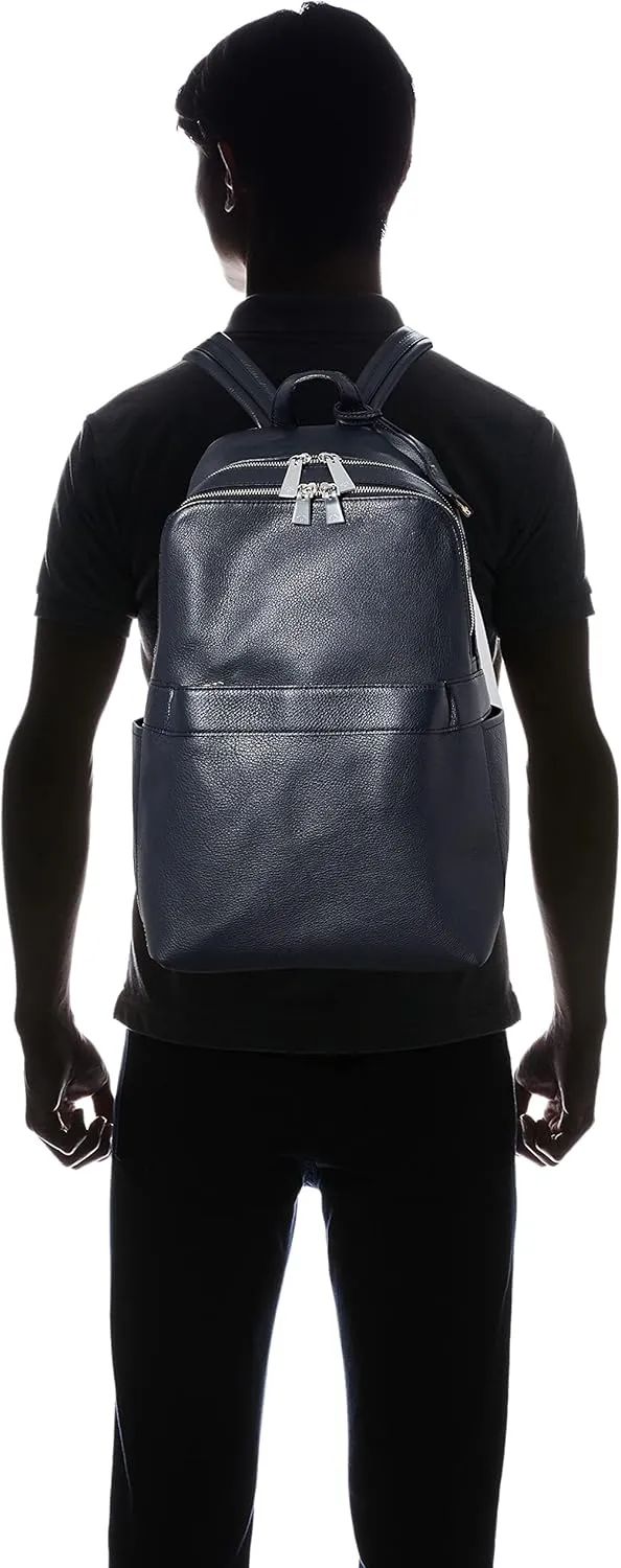 Aniari Backpack, Shrunken Leather, Navy