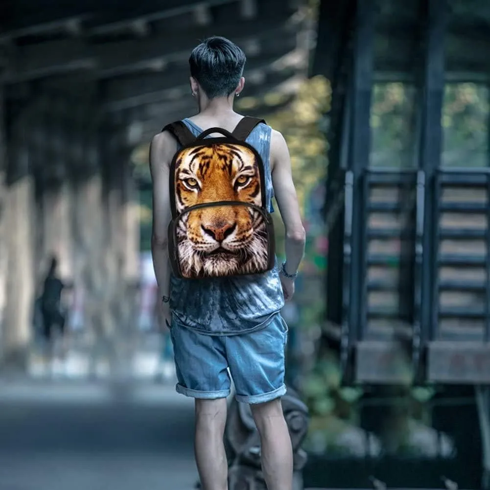 Animal School Bag Shark Backpack For Man/Kid/Girl/Woman 3D Printing Student Backpack 17 Inch Black Casual Daypack