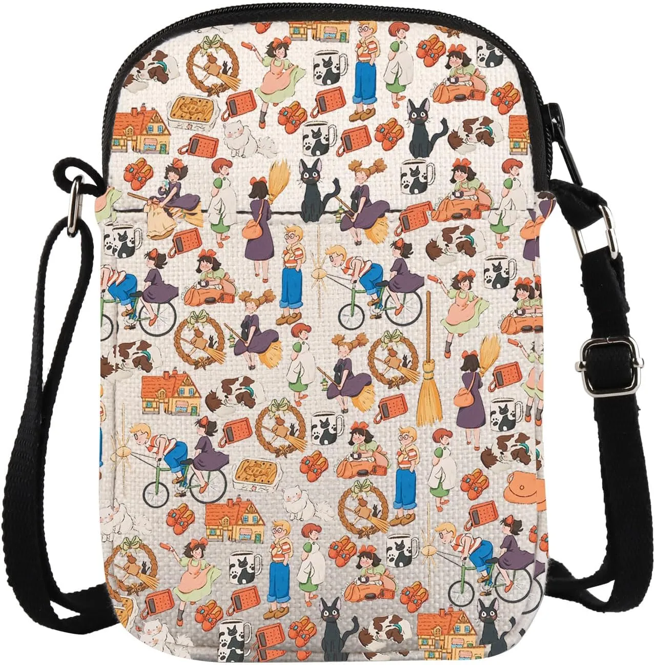Animated Movie Inspired Crossbody Bag Black Cat Gift Magic Girl Gift Animated Movie Fans Gift