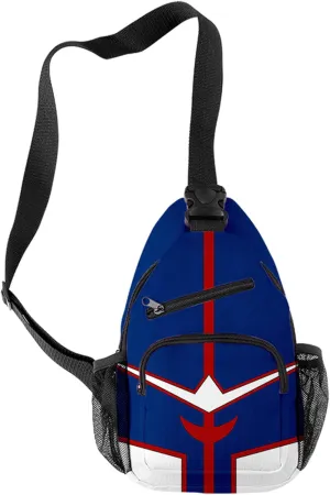 Anime My Hero Single Shoulder Bag Manga Sling Bag Cosplay Daypack(All Might)