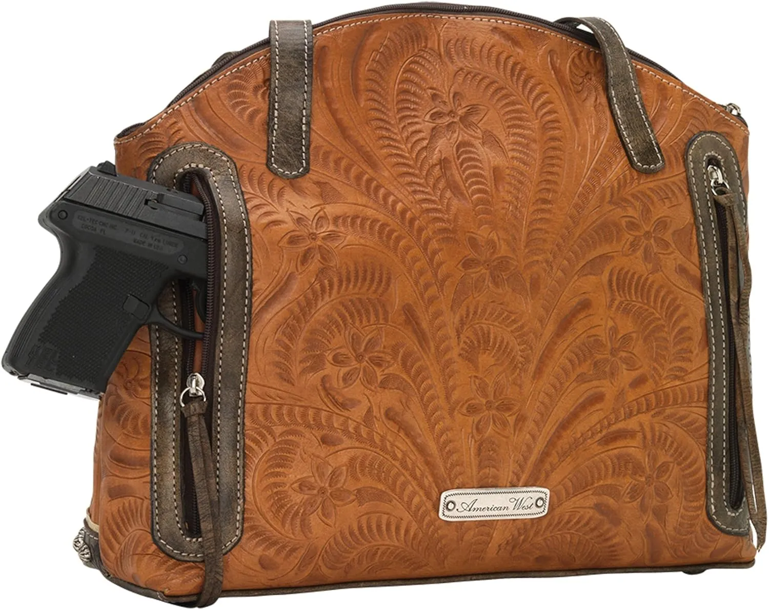Annie's Secret Half Moon Tote for Women | Leather Lined Ambidextrous Conceal Carry Pocket on Back