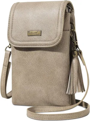 AnsTOP Small Crossbody Bags for Women, Crossbody Cell Phone Bag Tassel Wallet Purses with 2 Strap Best Gift for Women