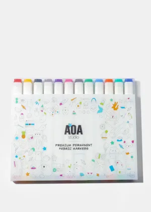 AOA Canvas Fabric Marker Set (12 colors)