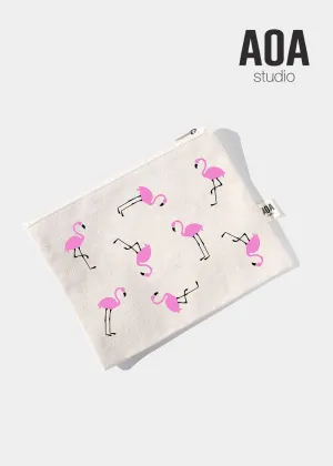 AOA Canvas Pouch - Flamingos