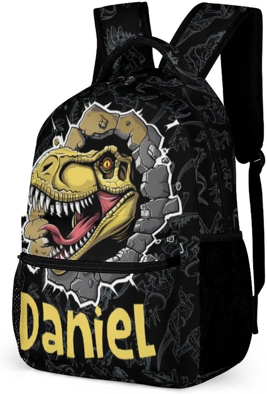 Artsadd Personalized Backpack for Boys Kids Lunch Bag Box Sets Custom Name School Bag for Preschool Kindergarten Elementary Back to School Gift for Son