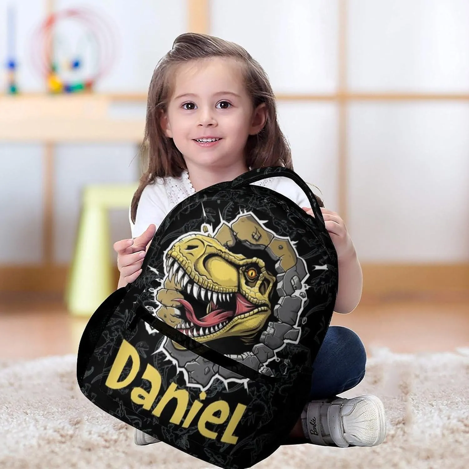 Artsadd Personalized Backpack for Boys Kids Lunch Bag Box Sets Custom Name School Bag for Preschool Kindergarten Elementary Back to School Gift for Son