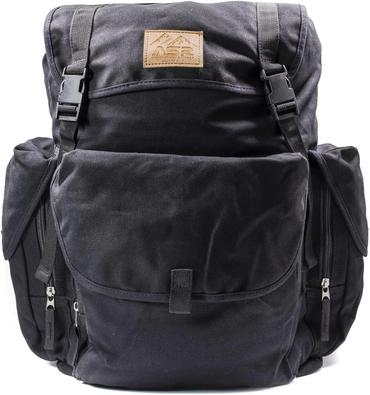 ASR Outdoor 30L Heavy Duty Gold Prospecting Backpack, Canvas Camping Rucksack (Black)