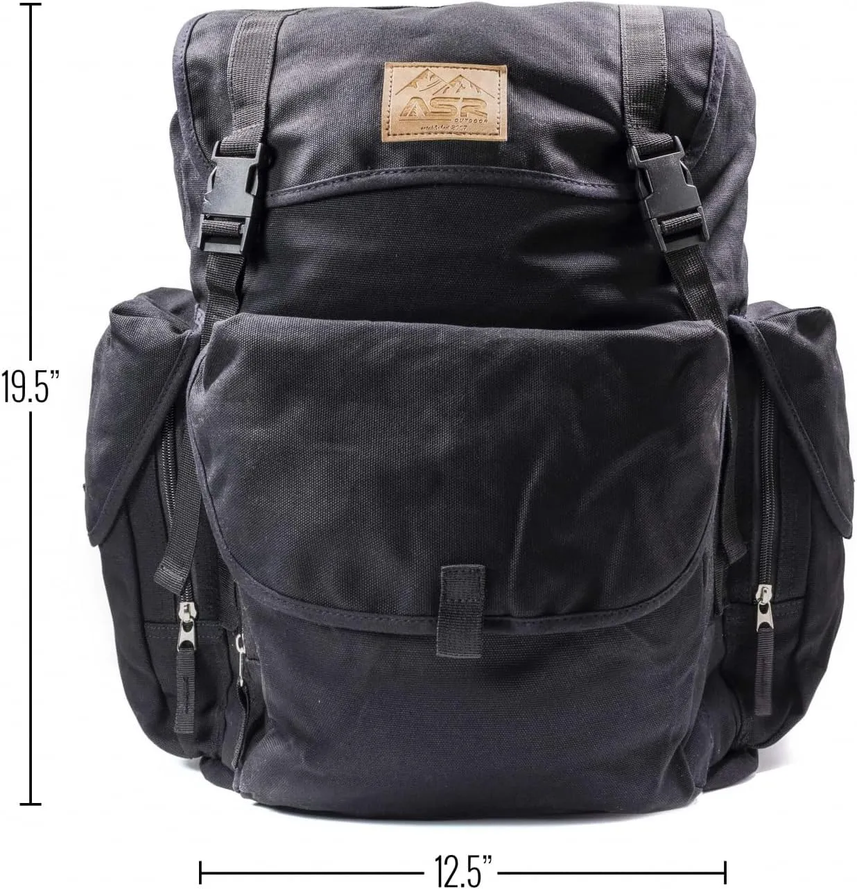 ASR Outdoor 30L Heavy Duty Gold Prospecting Backpack, Canvas Camping Rucksack (Black)