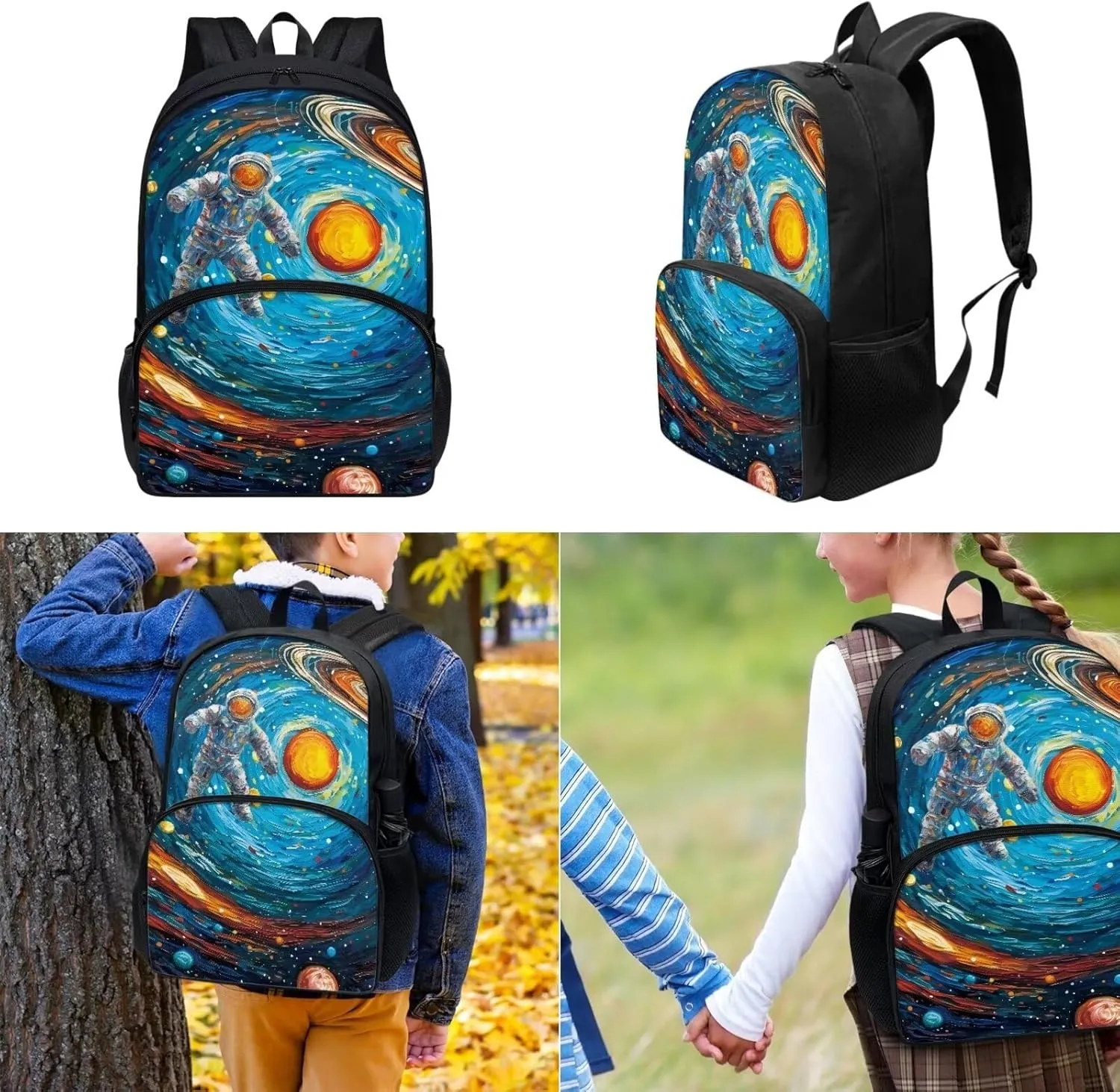 Astronauts in the Milky Way Backpack Teen Girls School Backpack Kids Bookbag Lightweight Travel Laptop Backpack Stylish Casual Daypack