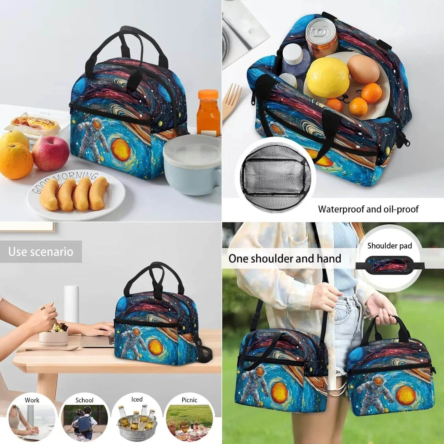 Astronauts in the Milky Way Backpack Teen Girls School Backpack Kids Bookbag Lightweight Travel Laptop Backpack Stylish Casual Daypack
