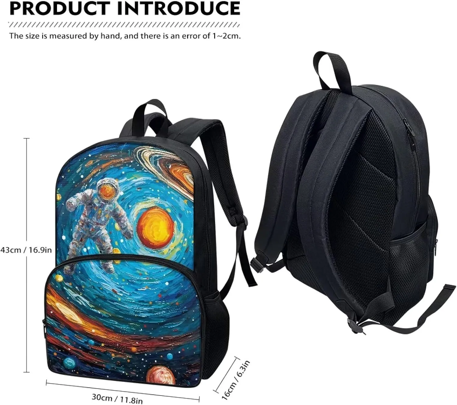 Astronauts in the Milky Way Backpack Teen Girls School Backpack Kids Bookbag Lightweight Travel Laptop Backpack Stylish Casual Daypack