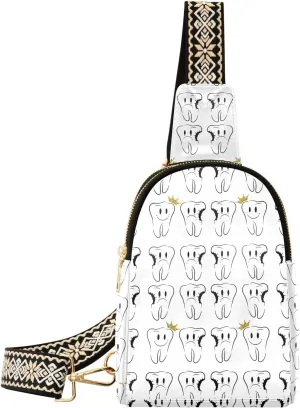 Augenstern Women Crossbody Sling Backpack Dental-dentist-crowned-teeth Girl Chest Bag Daypack for Hiking Traveling