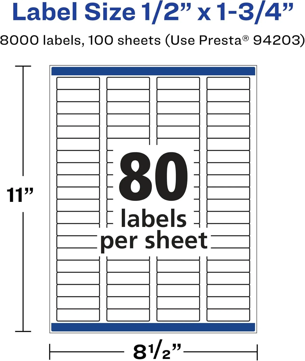 Avery Durable Waterproof Rectangle Labels with Sure Feed, 0.5" x 1.75", 8,000 Oil and Tear-Resistant Labels, Laser/Pigment-Based Inkjet Printable