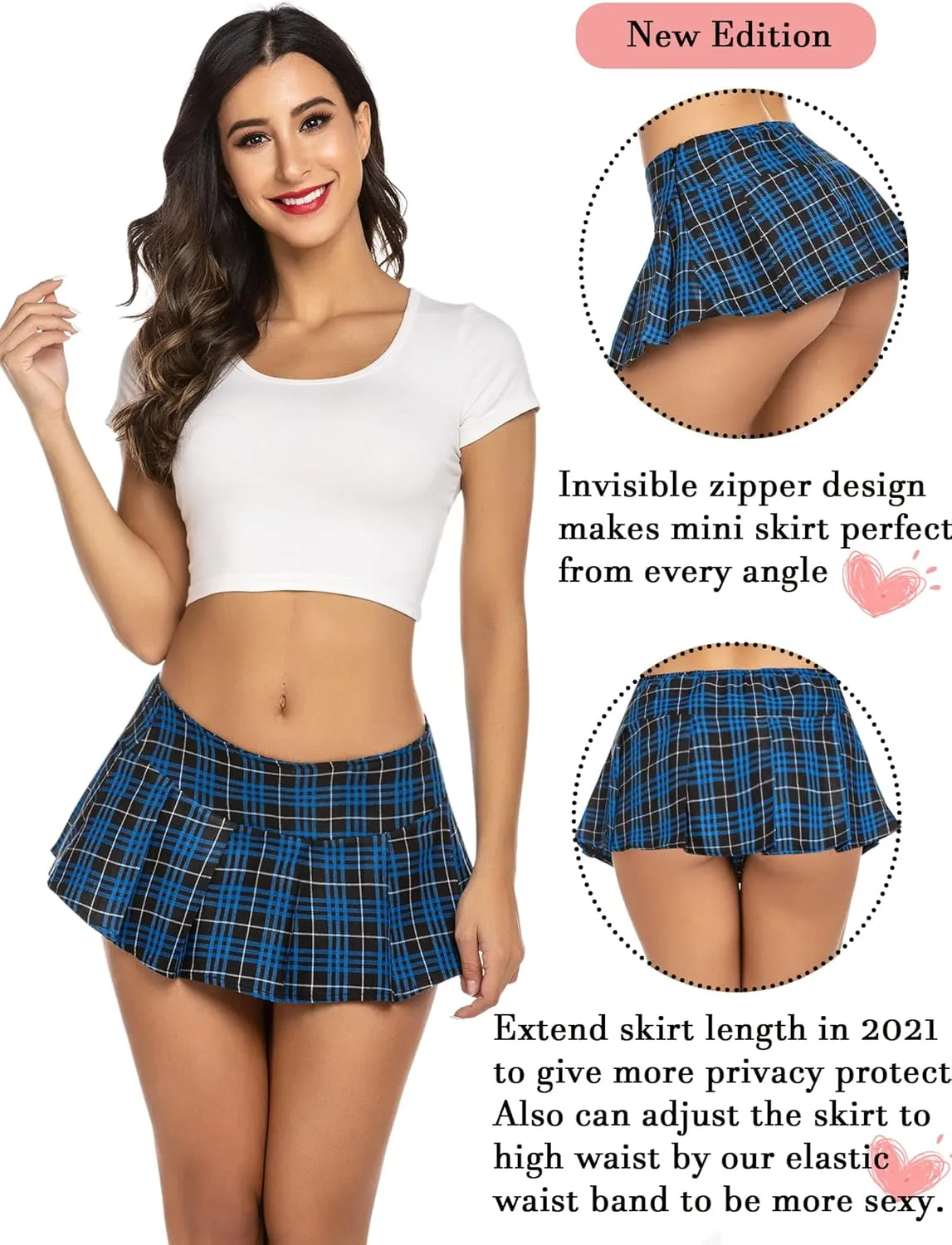 Avidlove Mini Pleated Skirts for Women Mini Plaid Skirt XS-XXL