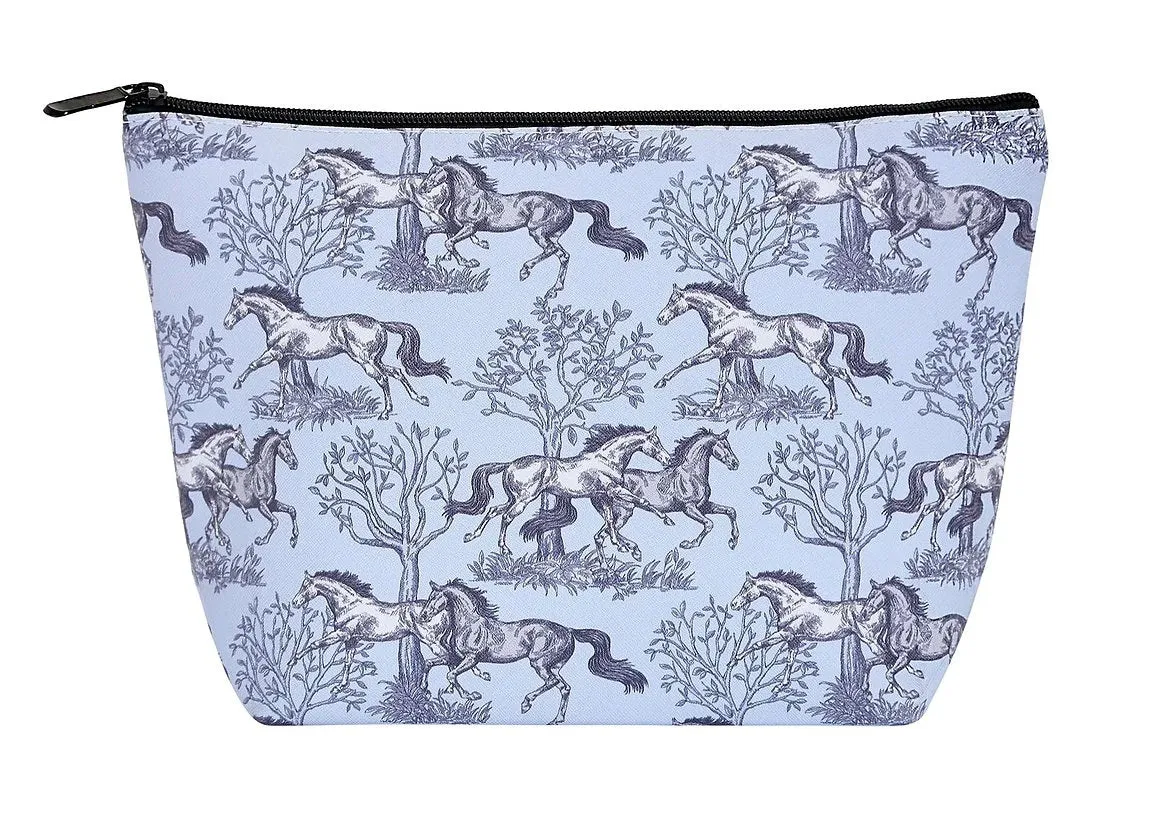 AWST Int'l "Lila" Blue Toile Cosmetic Pouch
