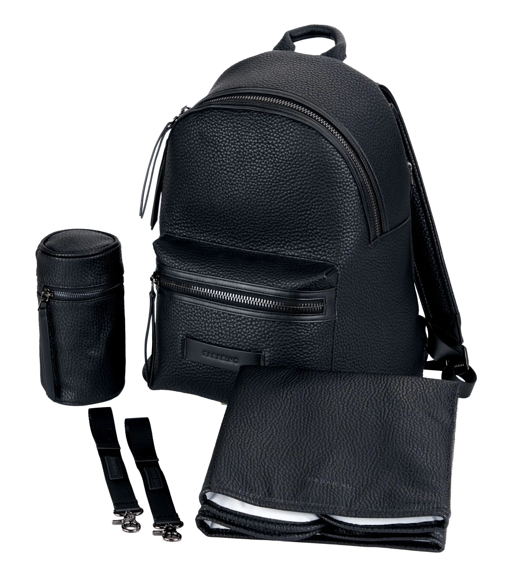 Bababing Luca Vegan Leather Changing Backpack - Black