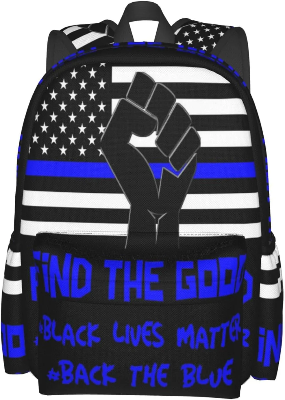 Back the Blue and realize Black Lives Matter Backpack Large Capacity Backpack Lightweight Double Shoulder Bag For Women Men Travel