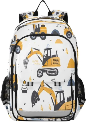 Backpack Bookbag School Bag Travel Bag Excavating Machinery and Little Grass for Girls Boys Teen