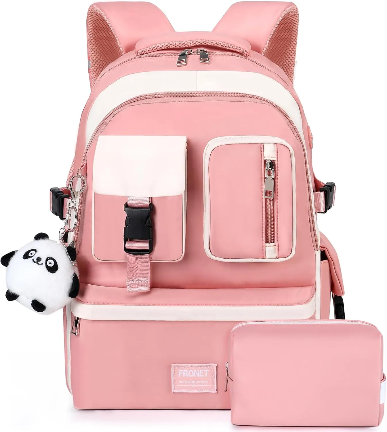 Backpack for Girls School Laptop Bag 15.6 Inch for Teenage, Women Daypack Pink Large Middle High Elementary College Student Bookbag Grade 5 6 7 8 9 10 Ages 13 14 15 16 17 18 19
