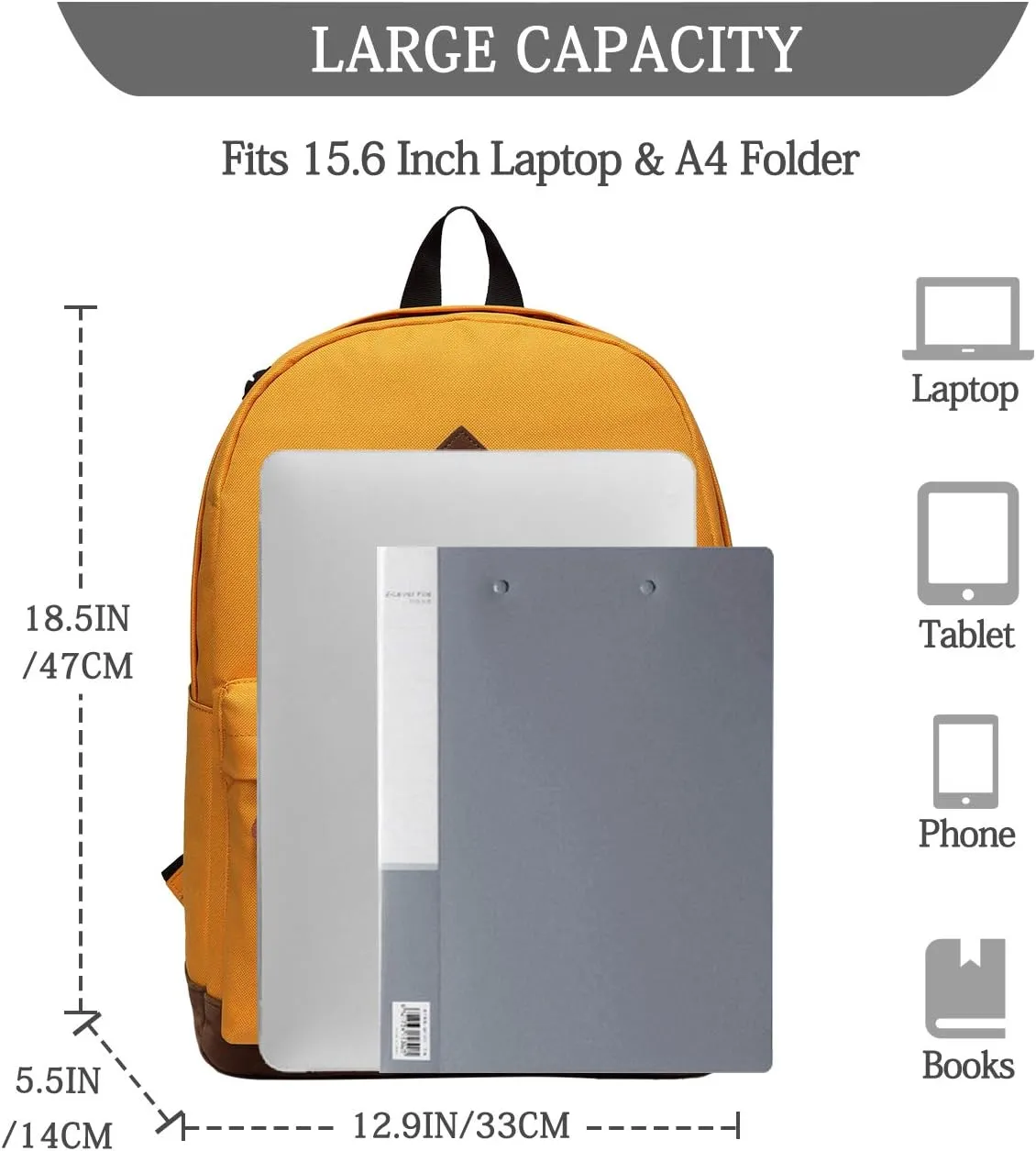 Backpack for Men Women,VASCHY Classic Water-resistant Lightweight Travel School Backpack Casual Daypack