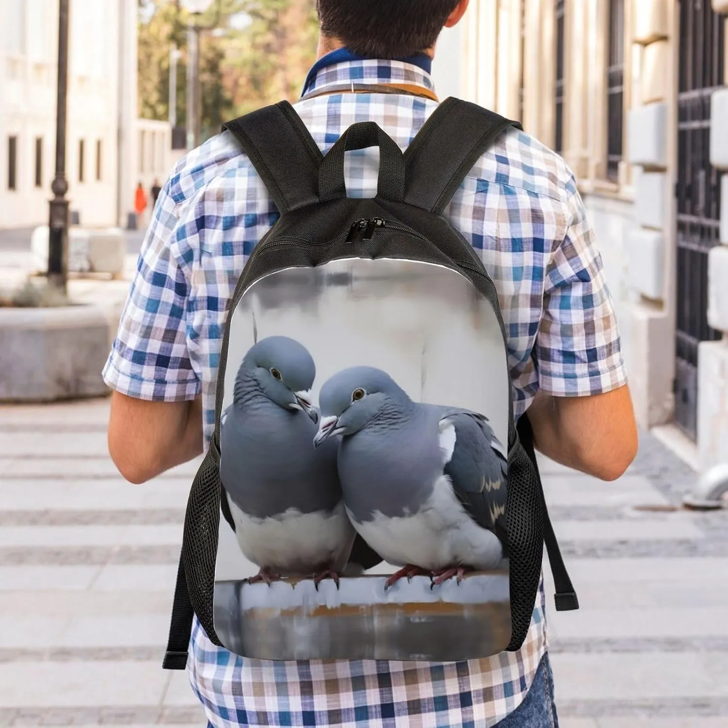 Backpack for Woman Men Casual Daypack Doves Laptop Backpack 17 In Lightweight Carry-on Bag for Travel Work