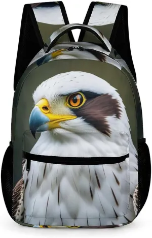 Backpack for Women Men Spear Falcon, White Eagle Backpack Travel Laptop Backpack Lightweight Bookbag Casual Daypack